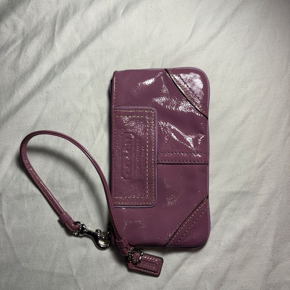 Coach Mauve Leather Wristlet
